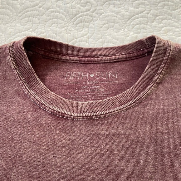 Fifth Sun Faded Maroon Relaxed Crew Neck Long Sleeve Graphic Top Size XL - Picture 4 of 10